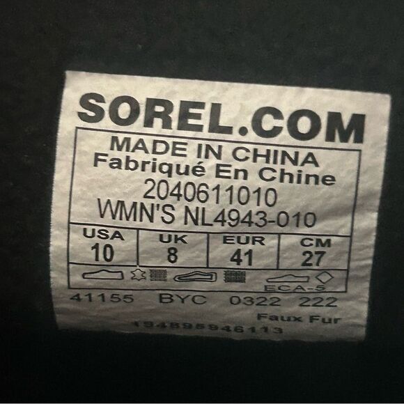 Sorel Out N About III Puffy Zip Winter Boots Waterproof Black Women's Size 10 - Picture 9 of 9